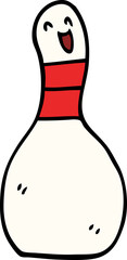 cartoon doodle bowling pin