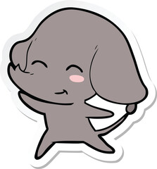 sticker of a cute cartoon elephant