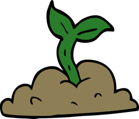 cartoon growing seedling
