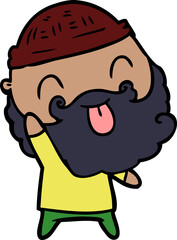 man with beard sticking out tongue