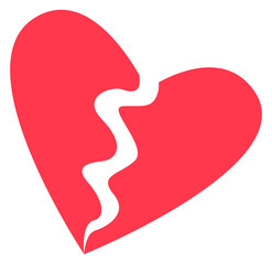 Broken heart icon. Sad symbol. Divorce sign