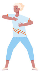 Retired woman dancing. Happy old person lifestyle