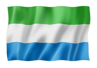 Sierra Leone flag isolated on white