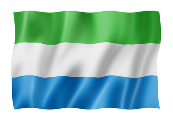 Obraz premium Sierra Leone flag isolated on white