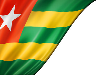 Togo flag isolated on white banner