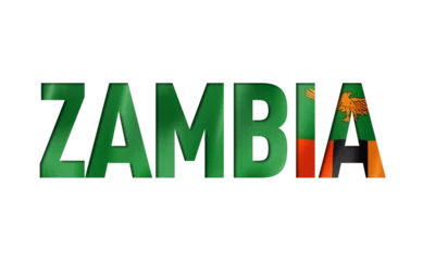 Foto op Aluminium zambia flag text font © daboost
