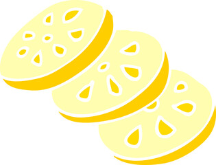 cartoon doodle lemon slices