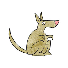 freehand textured cartoon kangaroo