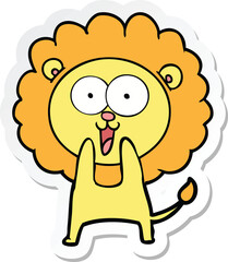 sticker of a happy cartoon lion