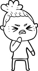 cartoon angry woman