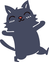 hand drawn quirky cartoon cat