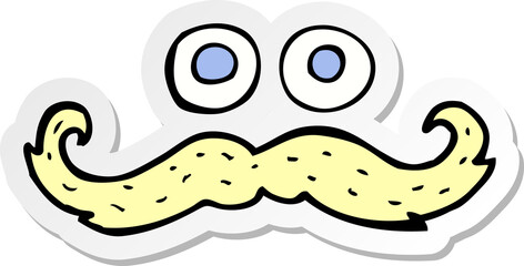 Obraz premium sticker of a cartoon eyes and mustache