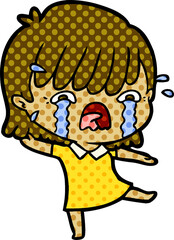 cartoon girl crying