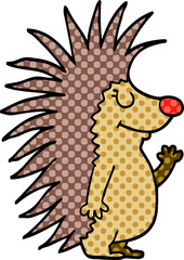 cartoon doodle spiky hedgehog