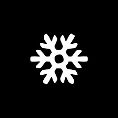 Snowflake drawn icon isolated on black background 