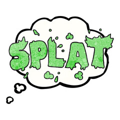 freehand drawn thought bubble textured cartoon splat