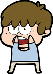 worried cartoon boy