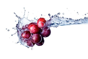stock photo of water splash with grape isolated Food Photography