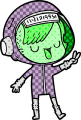 cartoon astronaut woman