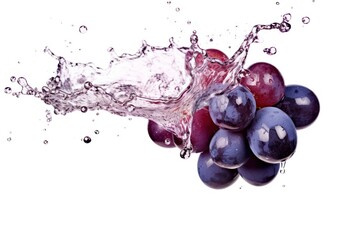 stock photo of water splash with grape isolated Food Photography