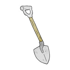 freehand textured cartoon shovel