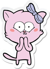 Fototapeta premium sticker of a cartoon cat