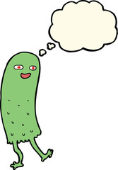 cartoon funny ghost with thought bubble