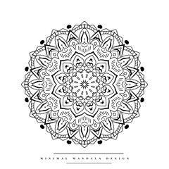 Arabesque mandala coloring page with nature-inspired elements