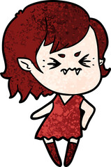 annoyed cartoon vampire girl
