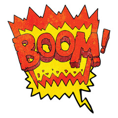 freehand speech bubble textured cartoon boom symbol