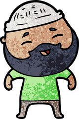 Obraz premium cartoon happy bearded man