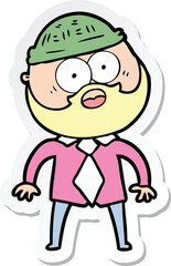 sticker of a cartoon bearded man