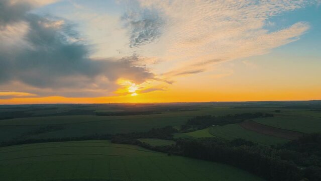 farmfield from drone view