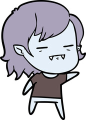 Obraz premium cartoon undead vampire girl pointing