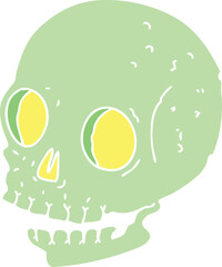 hand drawn quirky cartoon skull