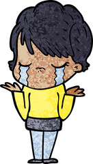 cartoon woman crying