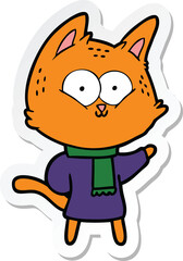 sticker of a cartoon cat