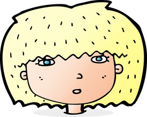 cartoon female face