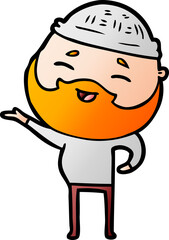 cartoon happy bearded man
