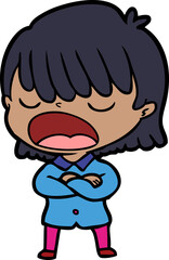 cartoon woman talking loudly