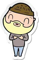 sticker of a cartoon bearded man