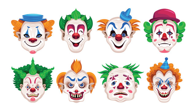 Clowns Faces Color Set