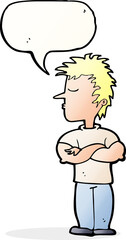 cartoon man refusing to listen with speech bubble