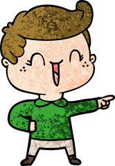 cartoon laughing boy pointing