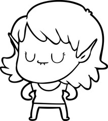 Obraz premium happy cartoon elf girl