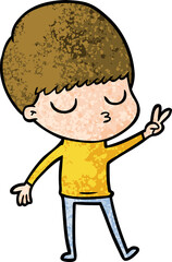 Obraz premium cartoon calm boy