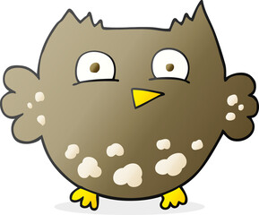 freehand drawn cartoon little owl