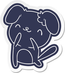 cartoon sticker kawaii of a cute dog