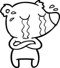 cartoon crying bear