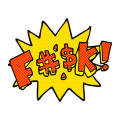 freehand drawn cartoon swearword